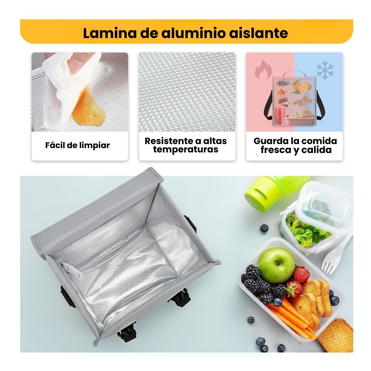 TOURIT LONCHERA TÉRMICA CON HEBILLA 11L - GRIS - 5