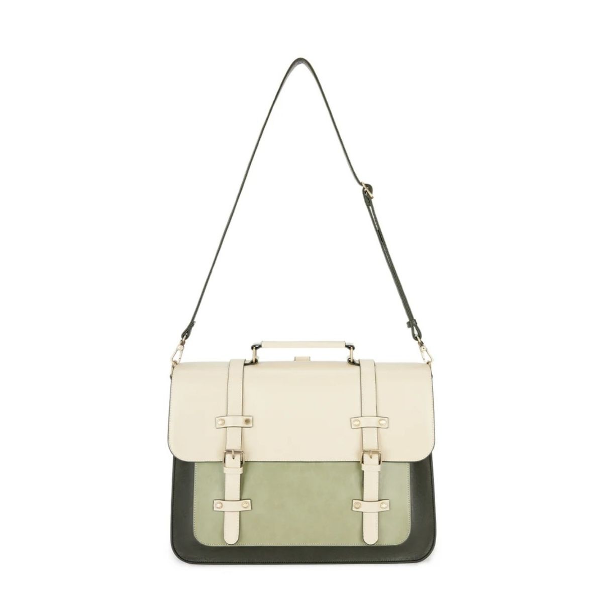 ECOSUSI MOCHILA Y MALETÍN VINTAGE SOMBRE PARA NOTEBOOK 15,6' - VERDE - 4