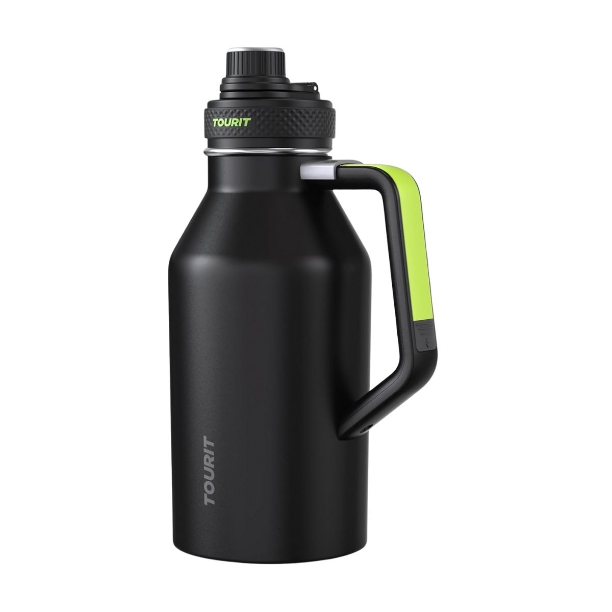 TOURIT BOTELLA DE AGUA TÉRMICA DEPORTIVA ANTI DERRAMES CON ASA 64OZ- NEGRO - 1