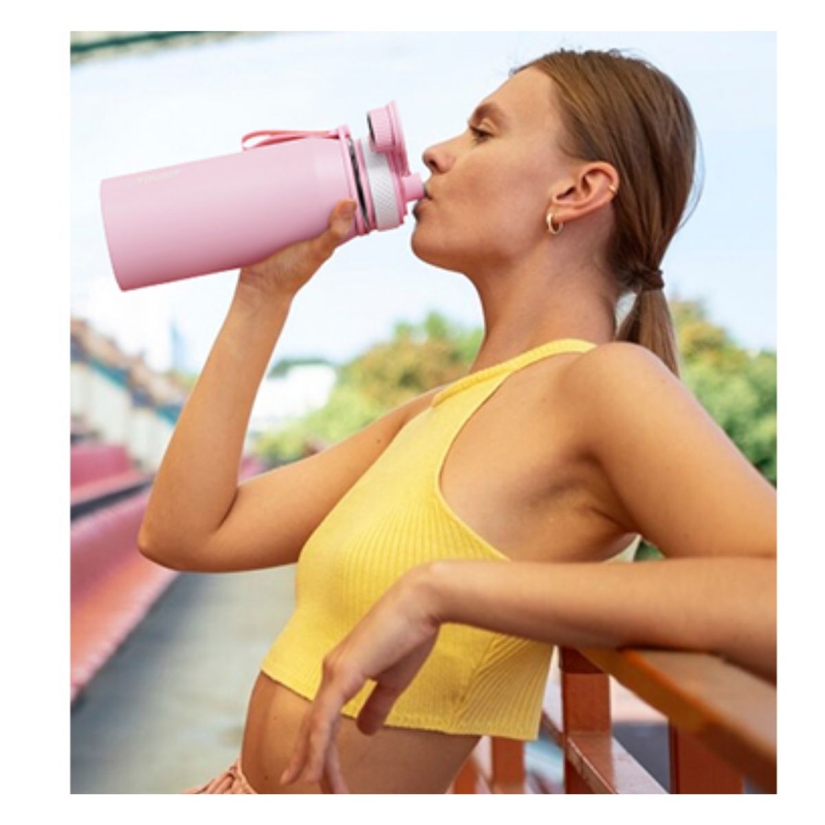 TOURIT BOTELLA DE AGUA TÉRMICA DEPORTIVA 32OZ - ROSADO - 3