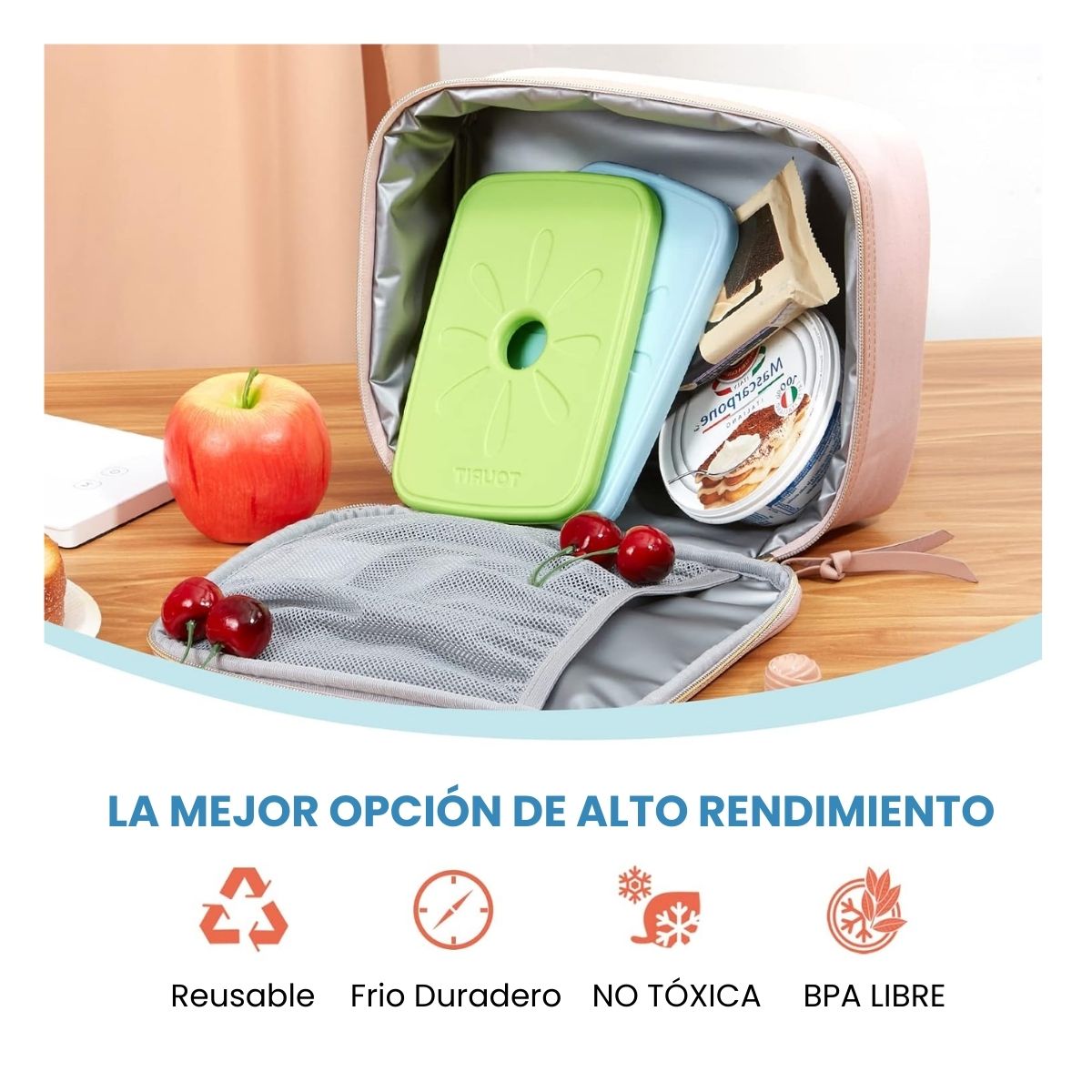 TOURIT HIELOS REUTILIZABLES PARA LONCHERAS PACK X2 - 3