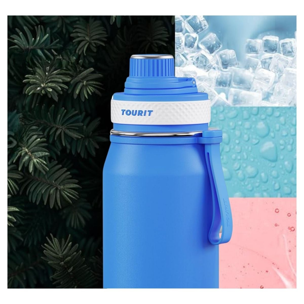 TOURIT BOTELLA DE AGUA TÉRMICA DEPORTIVA 32OZ - AZUL - 6