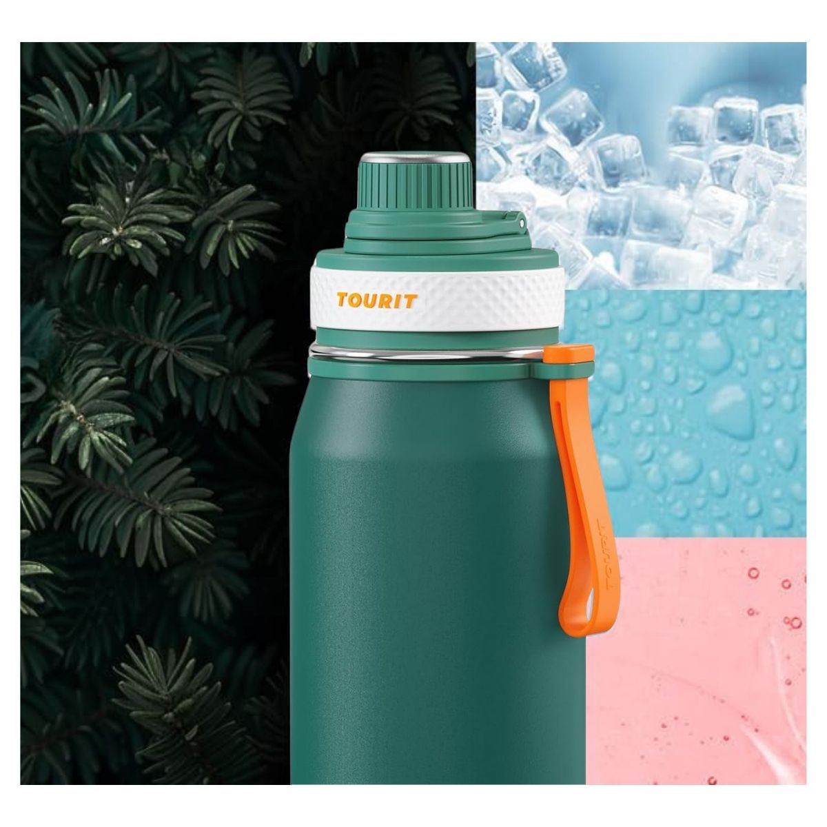 TOURIT BOTELLA DE AGUA TÉRMICA DEPORTIVA 32OZ - VERDE - 6