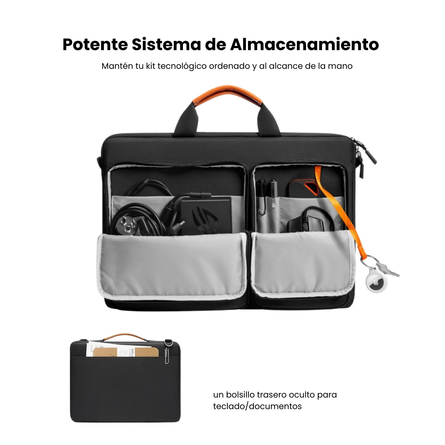 TOMTOC BOLSO DE HOMBRO DEFENDER-A42 PARA 17,2' - NEGRO - 3