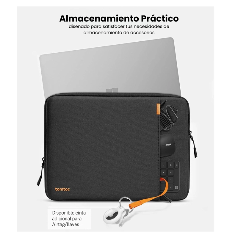 TOMTOC FUNDA DEFENDER-A13 PARA 13,5' A 14.4' - NEGRO - 5