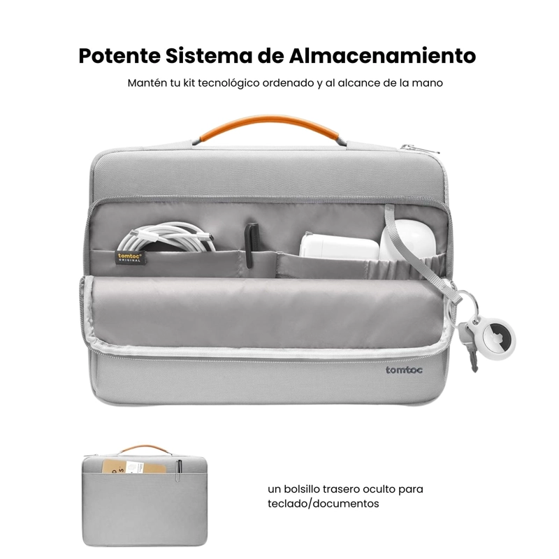 TOMTOC MALETÍN DEFENDER-A14 PARA 13,5' A 14,4' - GRIS - 4