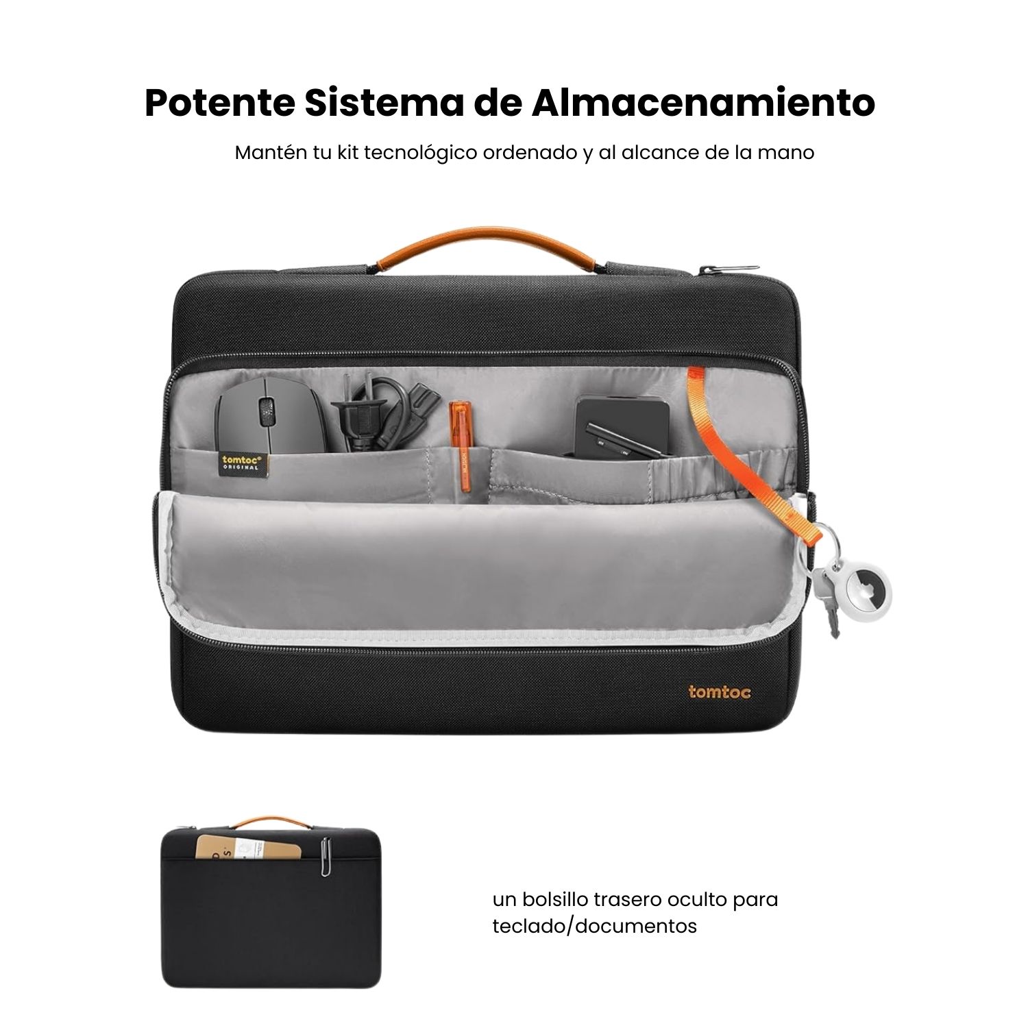 TOMTOC MALETÍN DEFENDER-A14 PARA 13,5' A 14,4' - NEGRO - 4