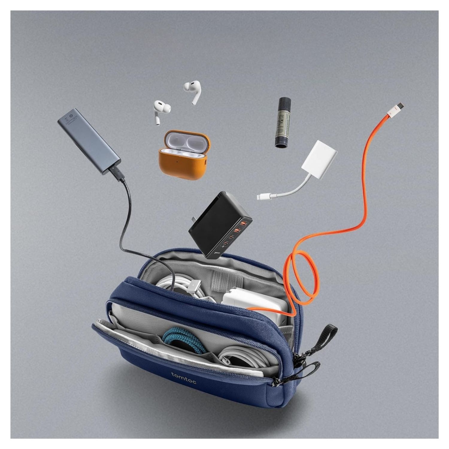 TOMTOC ESTUCHE LIGHT-T12 PARA ACCESORIOS ELECTRÓNICOS MEDIANO - AZUL - 3