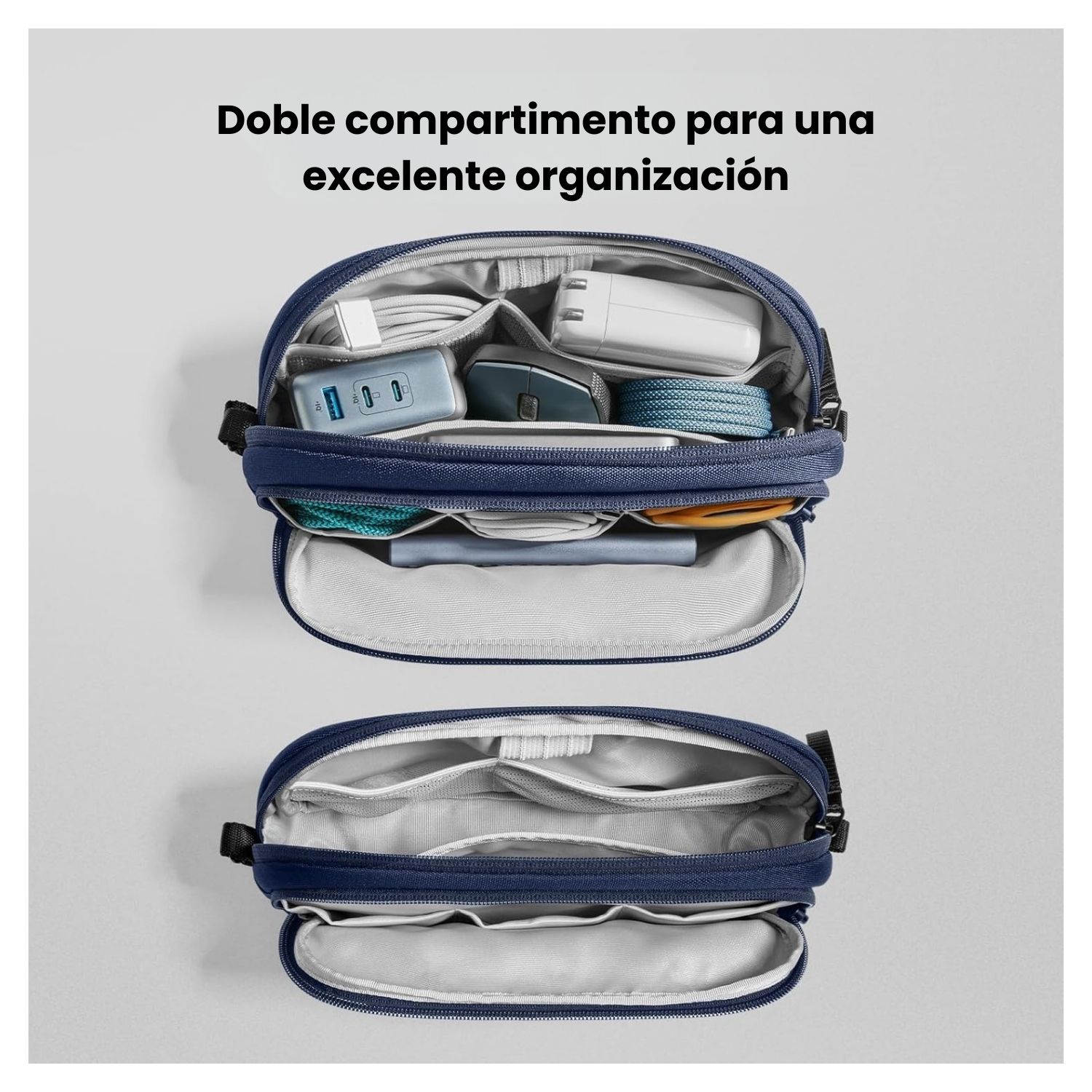 TOMTOC ESTUCHE LIGHT-T12 PARA ACCESORIOS ELECTRÓNICOS MEDIANO - AZUL - 7