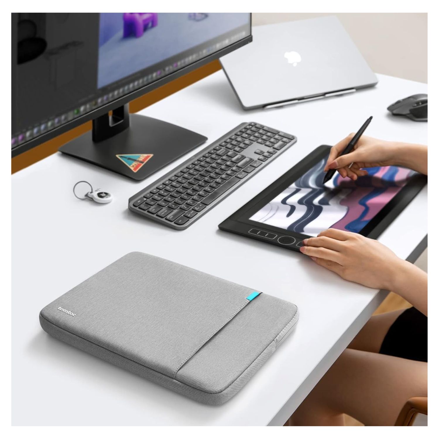 TOMTOC FUNDA DEFENDER-A13 PARA MACBOOK PRO DE 14' CON ORGANIZADOR - GRIS - 2