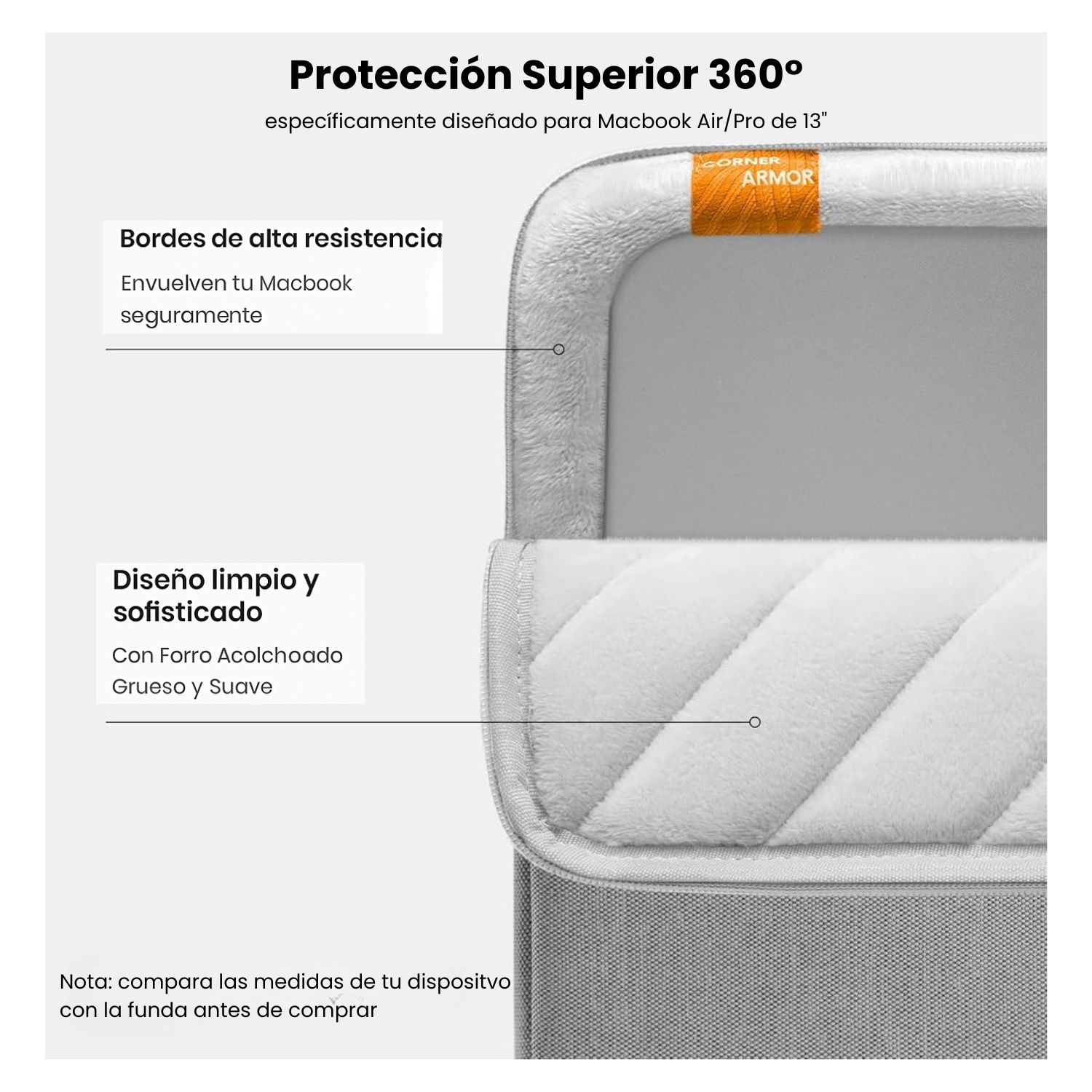 TOMTOC FUNDA DEFENDER-A13 PARA MACBOOK PRO DE 14' CON ORGANIZADOR - GRIS - 4
