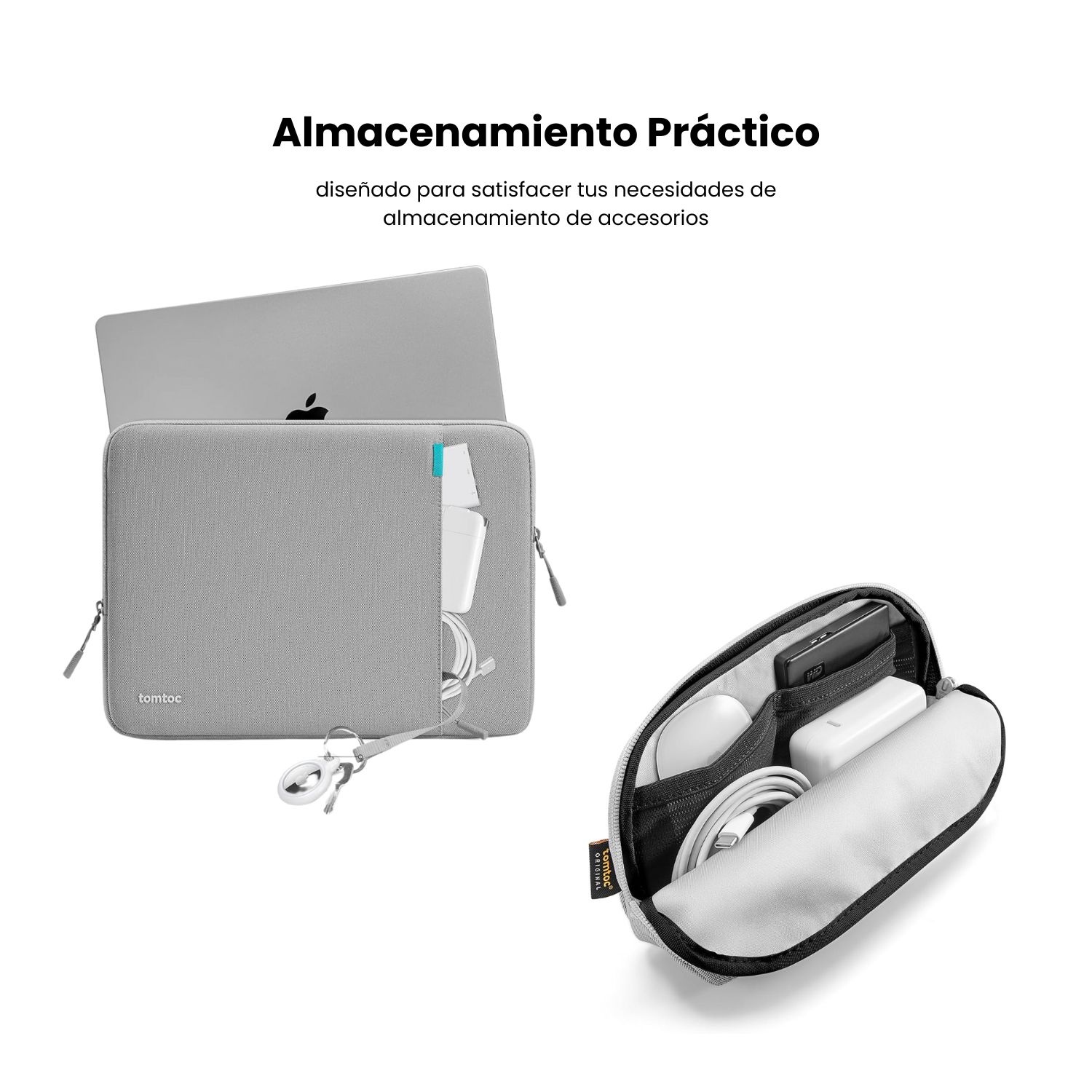TOMTOC FUNDA DEFENDER-A13 PARA MACBOOK PRO DE 14' CON ORGANIZADOR - GRIS - 5