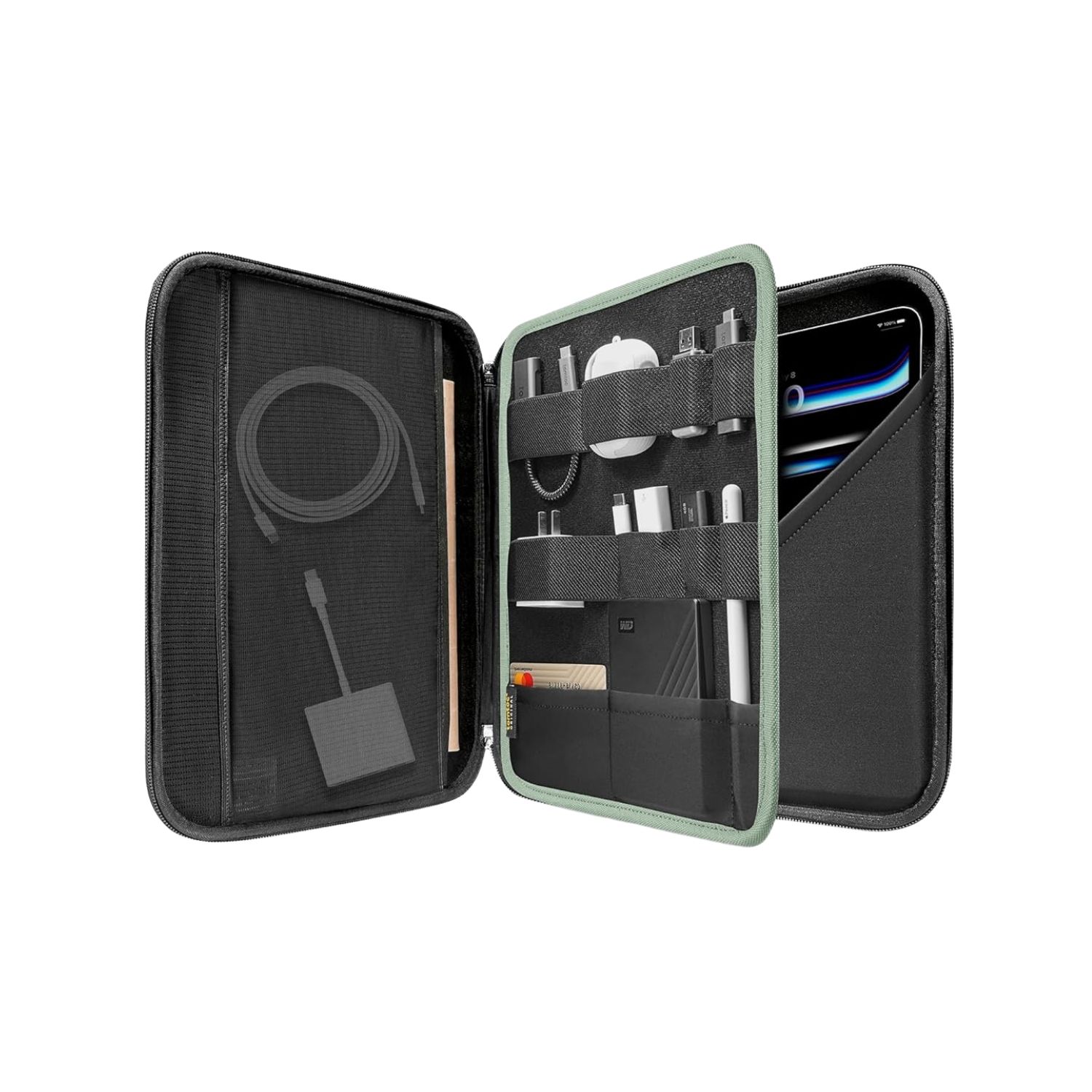 TOMTOC ESTUCHE PORTAFOLIO FANCYCASE-B06 PARA IPAD AIR/PRO DE 13' - VERDE MATCHA - 5