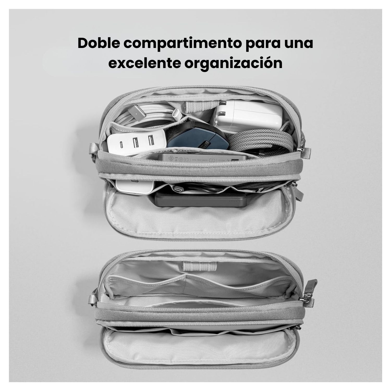 TOMTOC ESTUCHE LIGHT-T12 PARA ACCESORIOS ELECTRÓNICOS MEDIANO - GRIS - 7