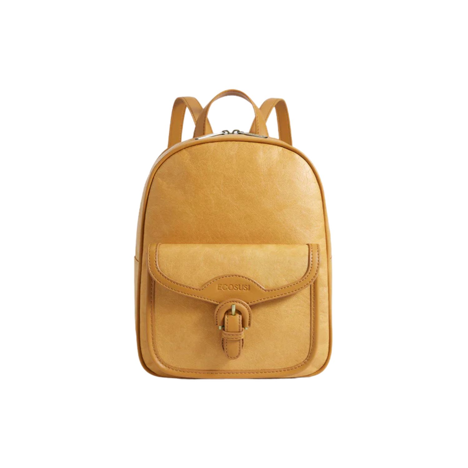 ECOSUSI MINI MOCHILA EVELINA DE PAPEL LAVABLE ECOLOGICO 11' AMBAR - 1