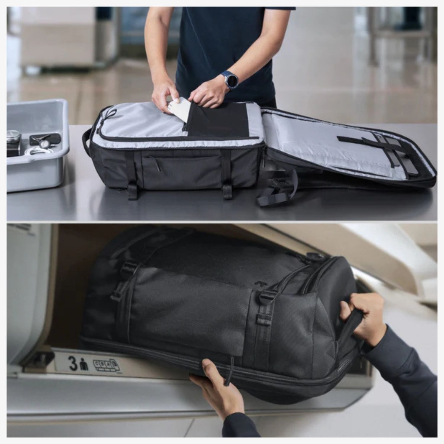 TOMTOC MOCHILA DE VIAJE NAVIGATOR-T67 38L PARA NOTEBOOK 17,3' NEGRO - 5