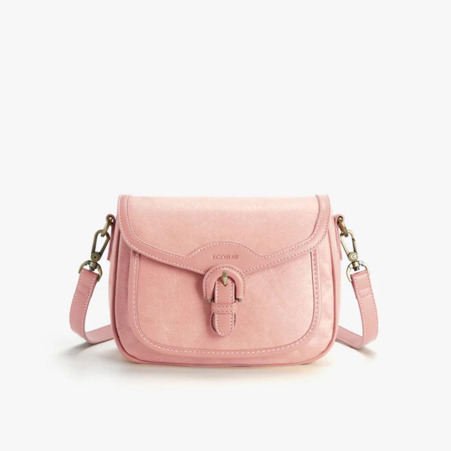 ECOSUSI CARTERA BANDOLERA EVELINA DE PAPEL LAVABLE ECOLOGICO ROSADO - 1