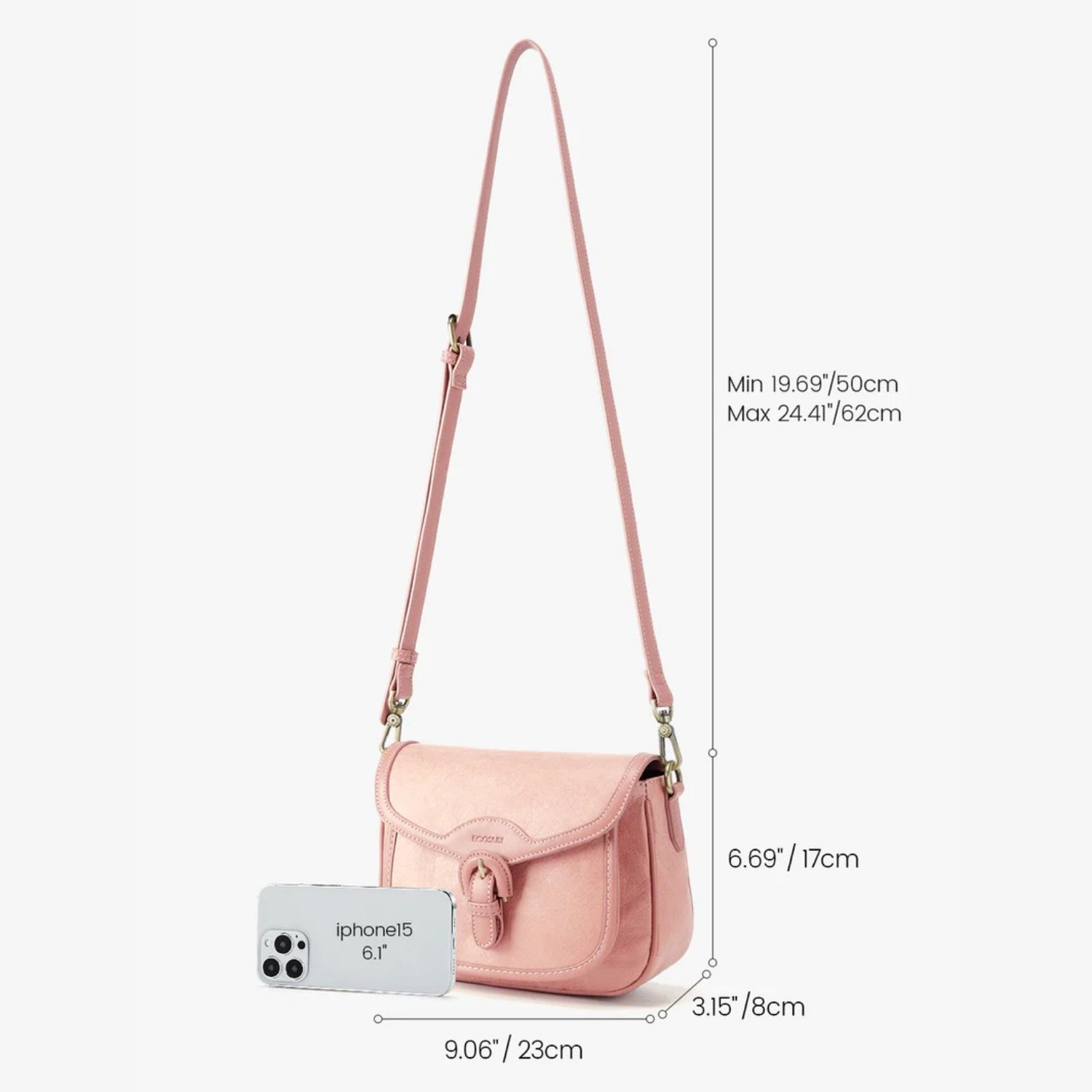 ECOSUSI CARTERA BANDOLERA EVELINA DE PAPEL LAVABLE ECOLOGICO ROSADO - 2