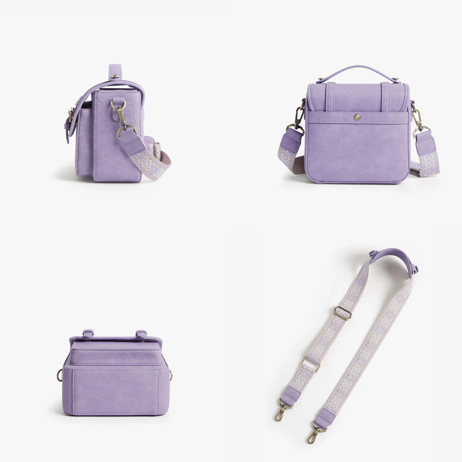 ECOSUSI BOLSO VINTAGE CLARA BANDOLERA PARA CAMARA COMPACTA LILA - 7