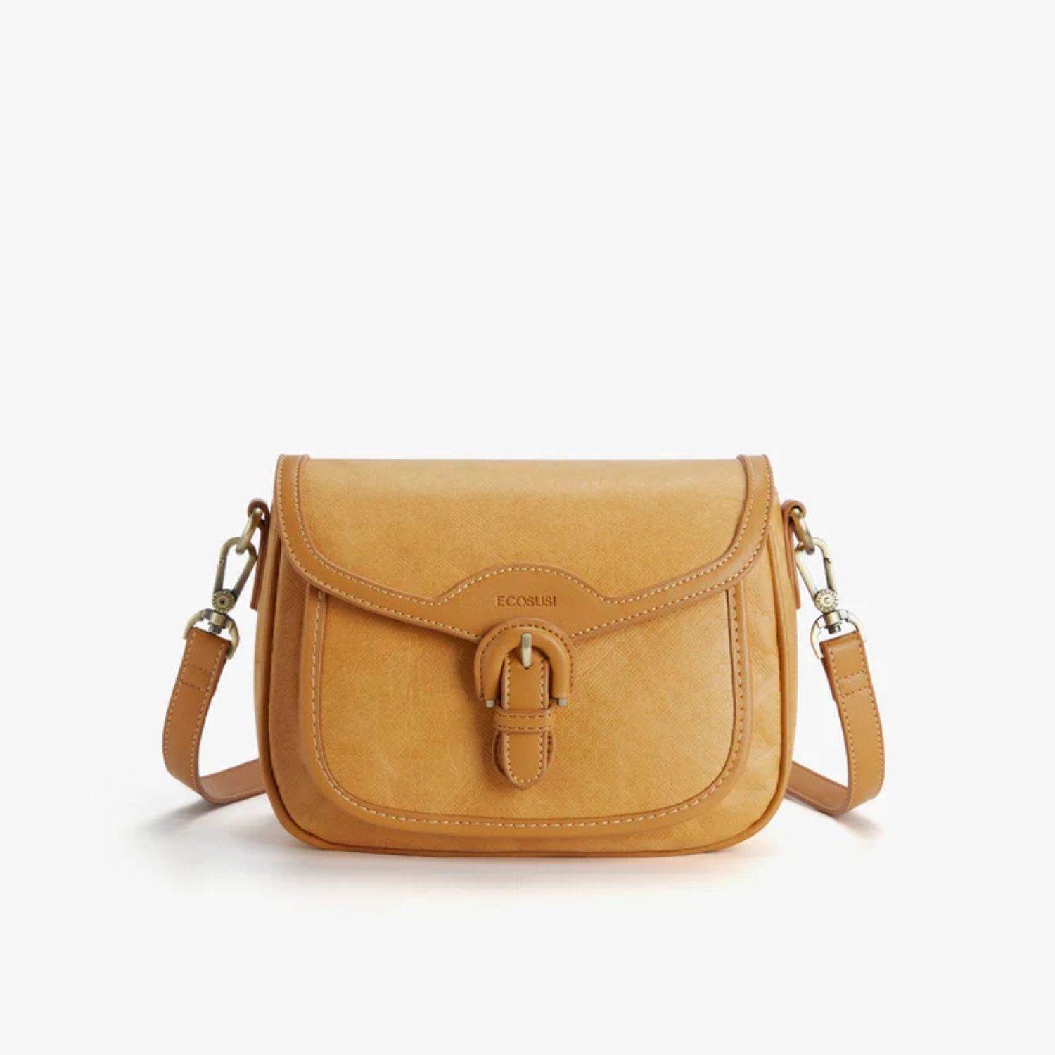 ECOSUSI CARTERA BANDOLERA EVELINA DE PAPEL LAVABLE ECOLOGICO AMBAR - 1