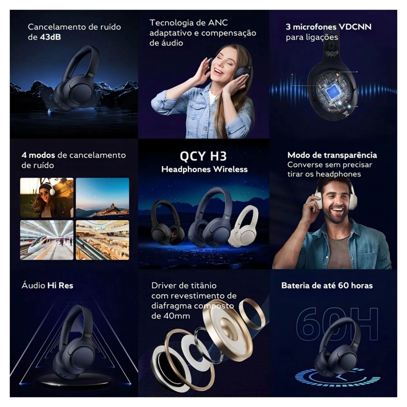 QCY H3 AUDIFONOS INALAMBRICOS CANCELACION DE RUIDOS NARANJA - 3