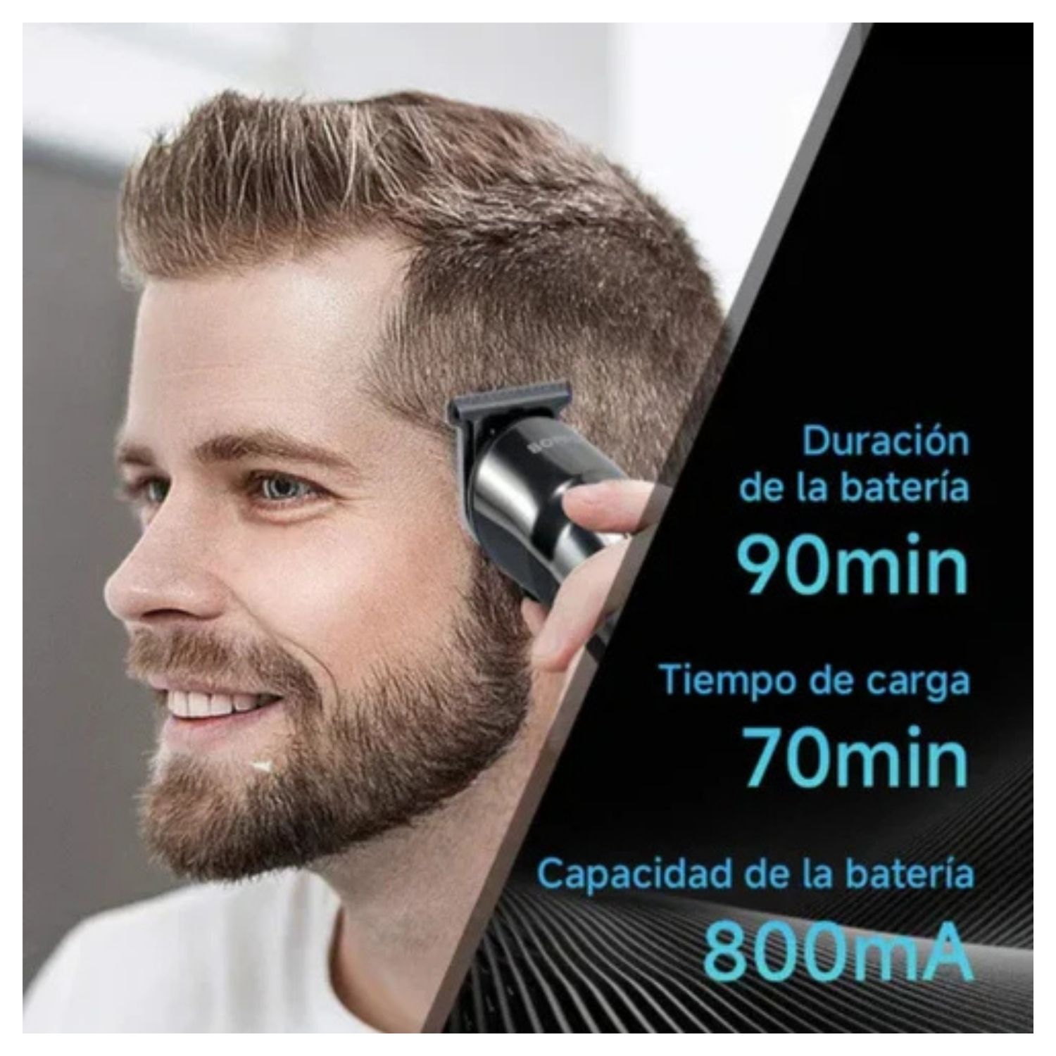 BOMIDI CORTADORA DE PELO PROFESIONAL L2 3 EN 1 RECARGABLE NEGRO - 3