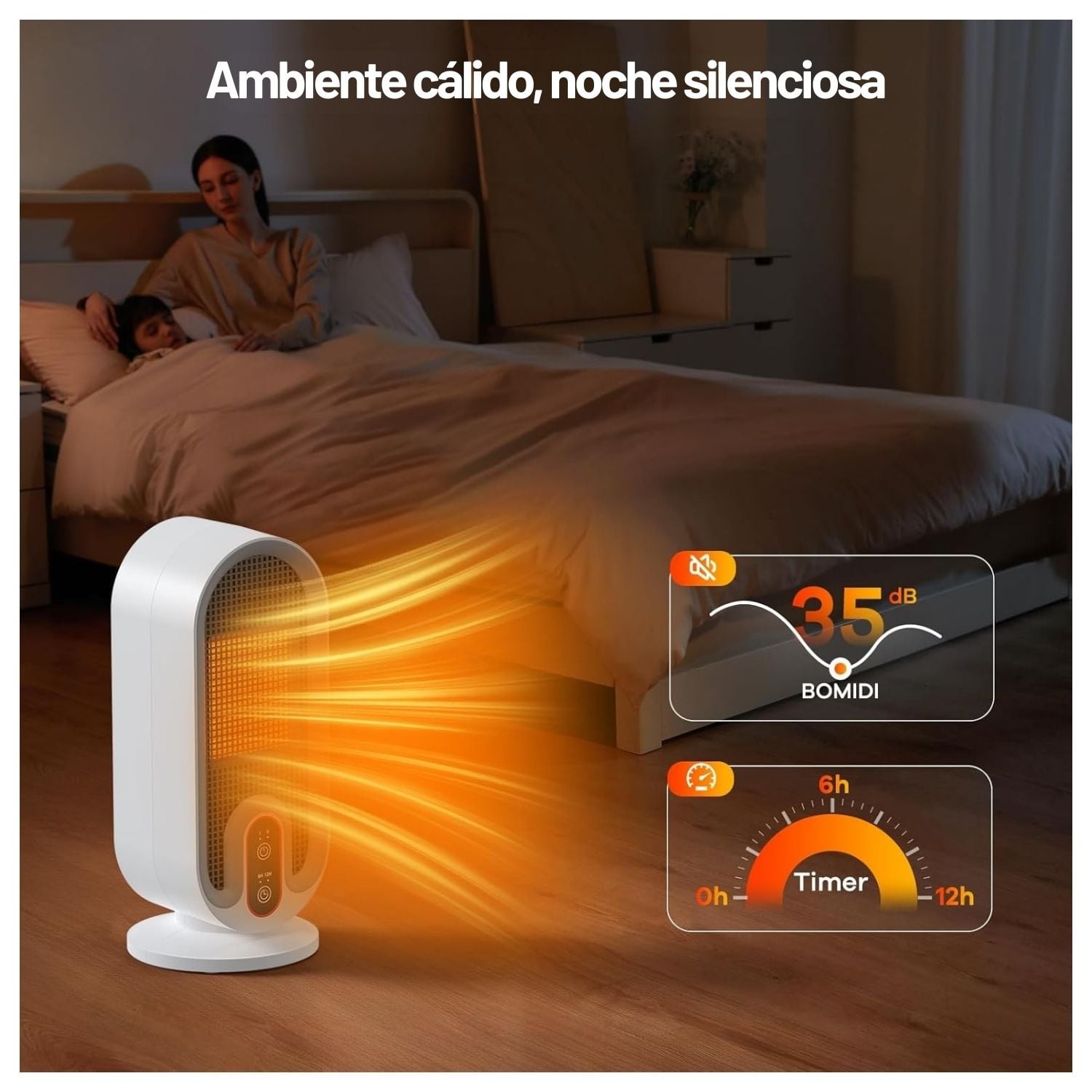BOMIDI CALEFACTOR ELE CTRICO FAN HEATER H6 BLANCO - 5
