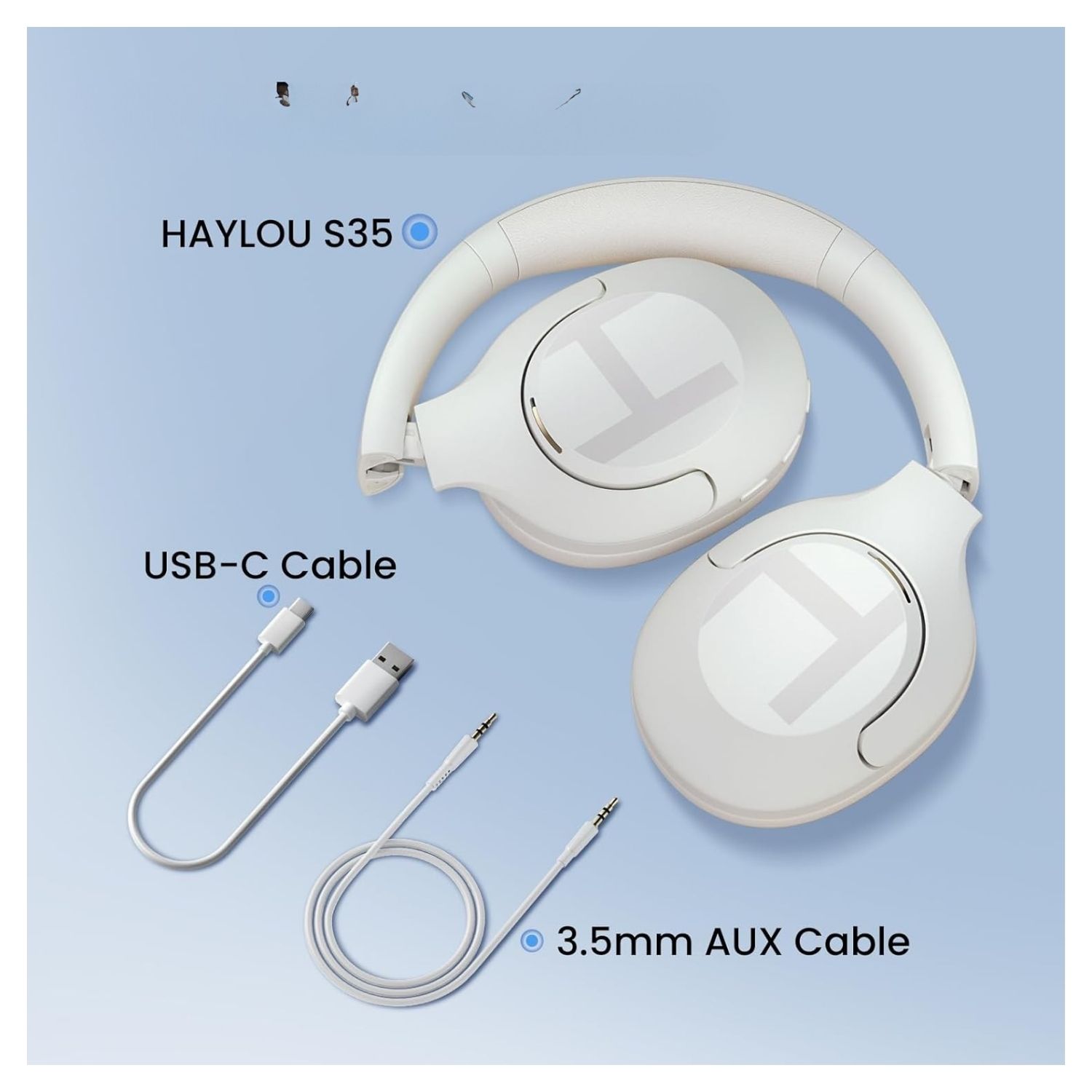 HAYLOU S35 ANC AUDIFONOS INALAMBRICOS BLUETOOTH CANCELACION DE RUIDO BLANCO - 7