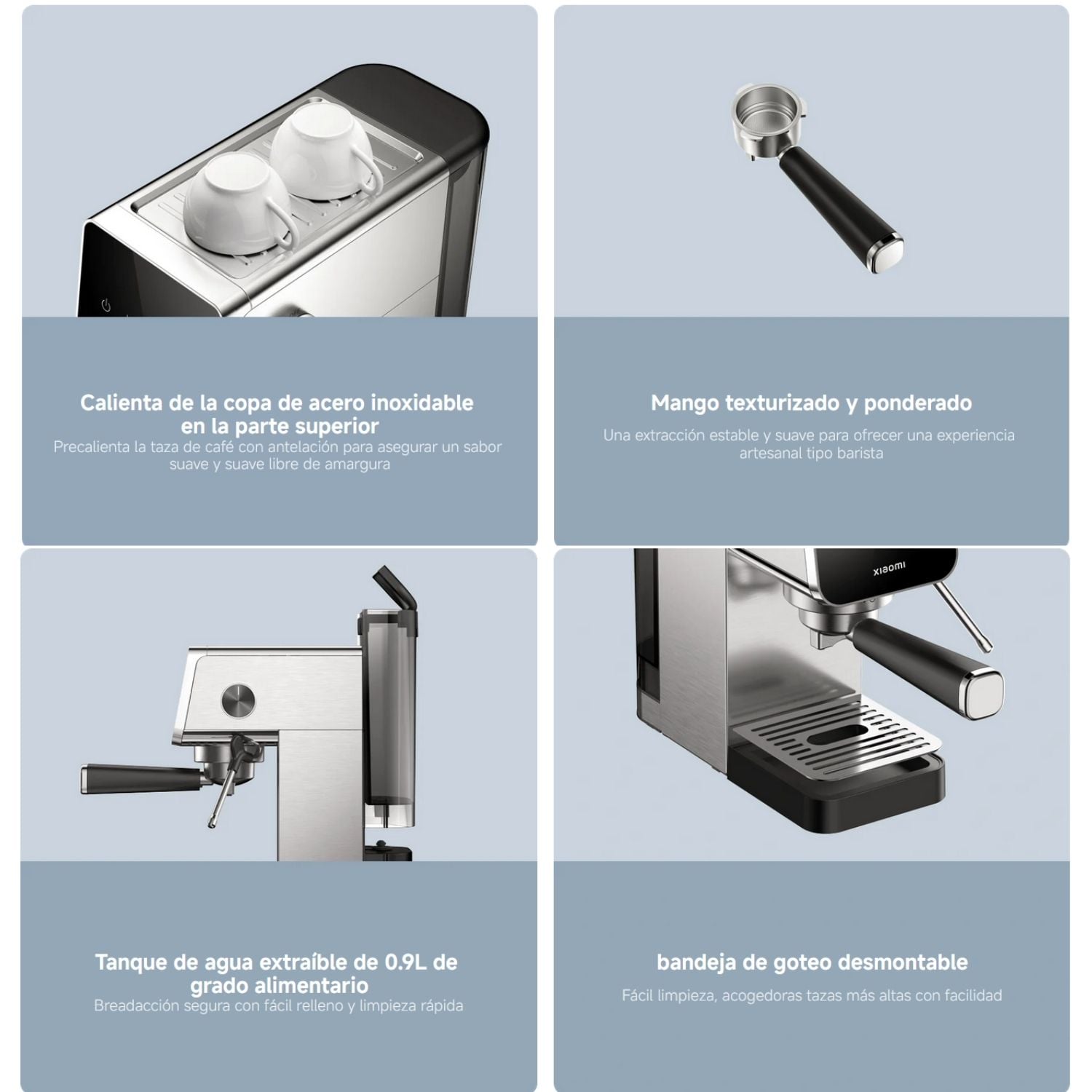 XIAOMI CAFETERA ESPRESSO SEMI-AUTOMATICA 20 BARES ACERO INOXIDABLE - 8