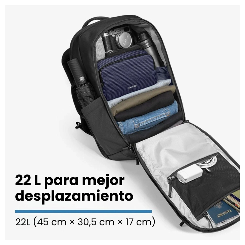 TOMTOC MOCHILA URBANEX-T77 PARA MACBOOK 16' 22L NEGRO - 1