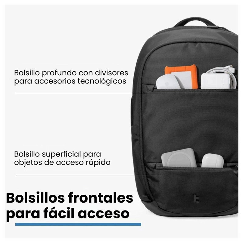 TOMTOC MOCHILA URBANEX-T77 PARA MACBOOK 16' 22L NEGRO - 6