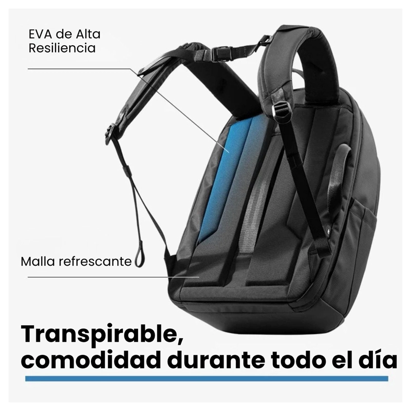 TOMTOC MOCHILA URBANEX-T77 PARA MACBOOK 16' 22L NEGRO - 7