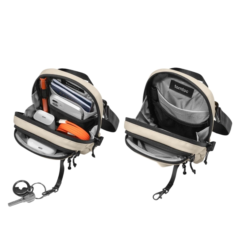 TOMTOC BOLSO BANDOLERA DE VIAJE AVIATOR-T37 RFID CAQUI - 2