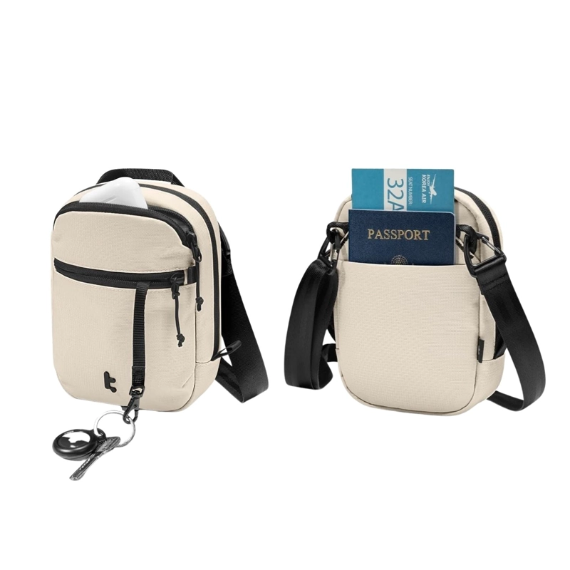TOMTOC BOLSO BANDOLERA DE VIAJE AVIATOR-T37 RFID CAQUI - 3