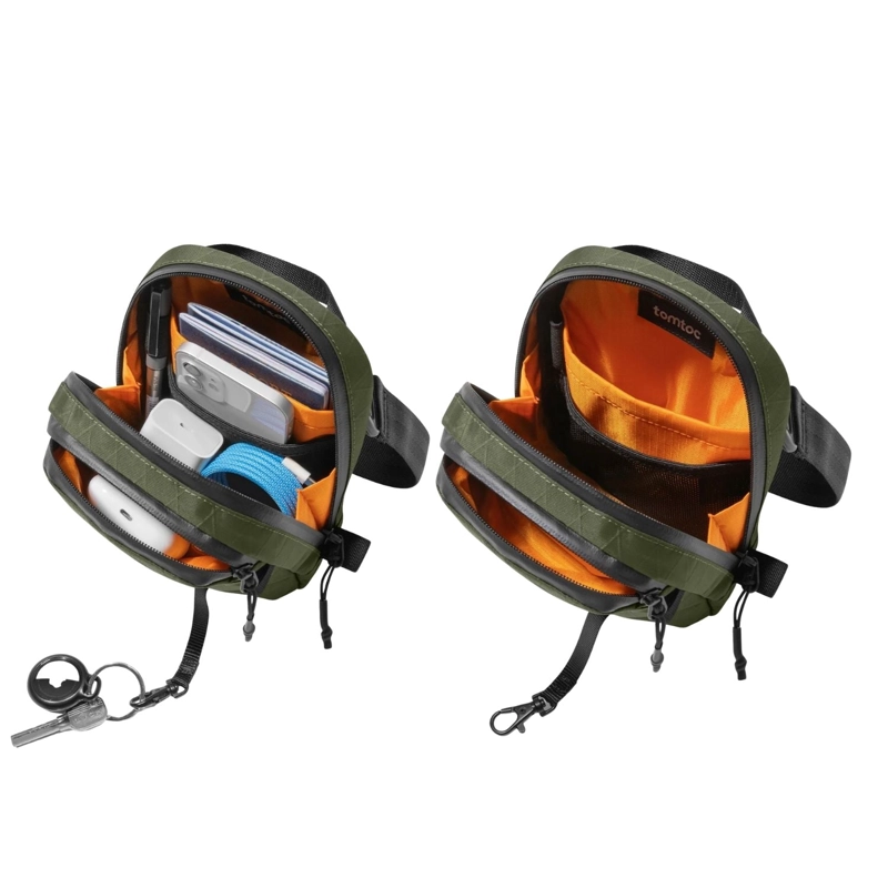 TOMTOC BOLSO BANDOLERA DE VIAJE AVIATOR-T37 RFID VERSION X-PAC VERDE - 4