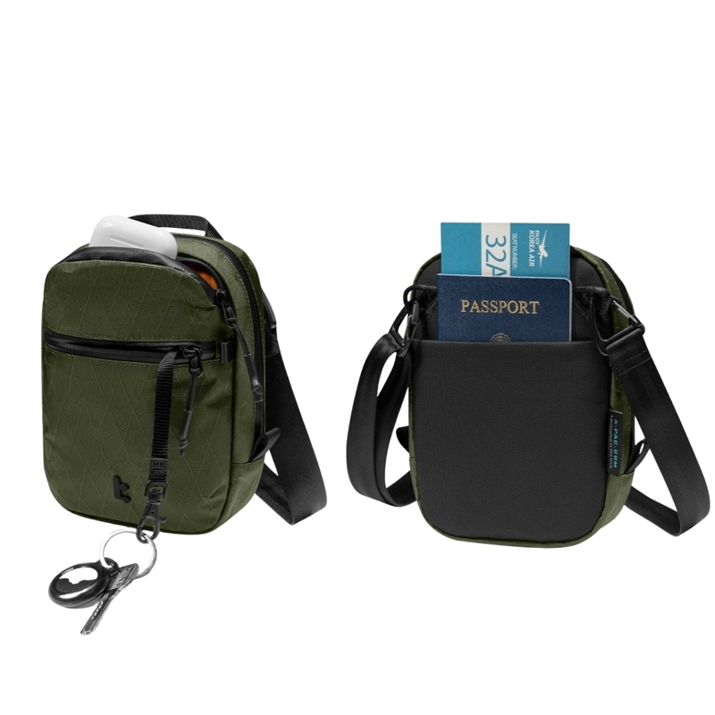 TOMTOC BOLSO BANDOLERA DE VIAJE AVIATOR-T37 RFID VERSION X-PAC VERDE - 5