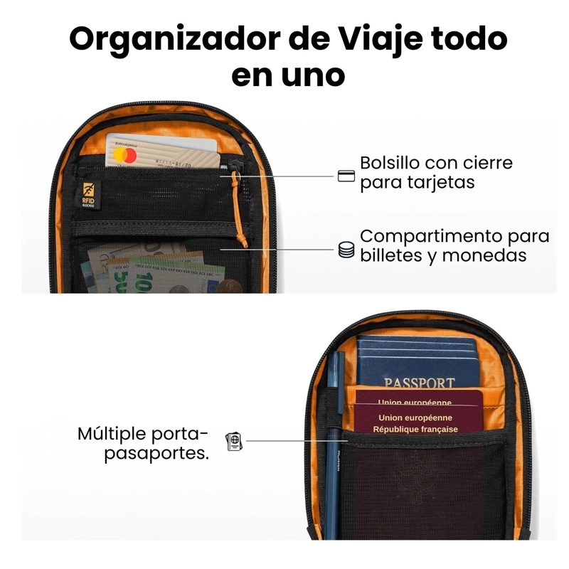 TOMTOC BOLSO BANDOLERA DE VIAJE AVIATOR-T37 RFID VERSION X-PAC VERDE - 7