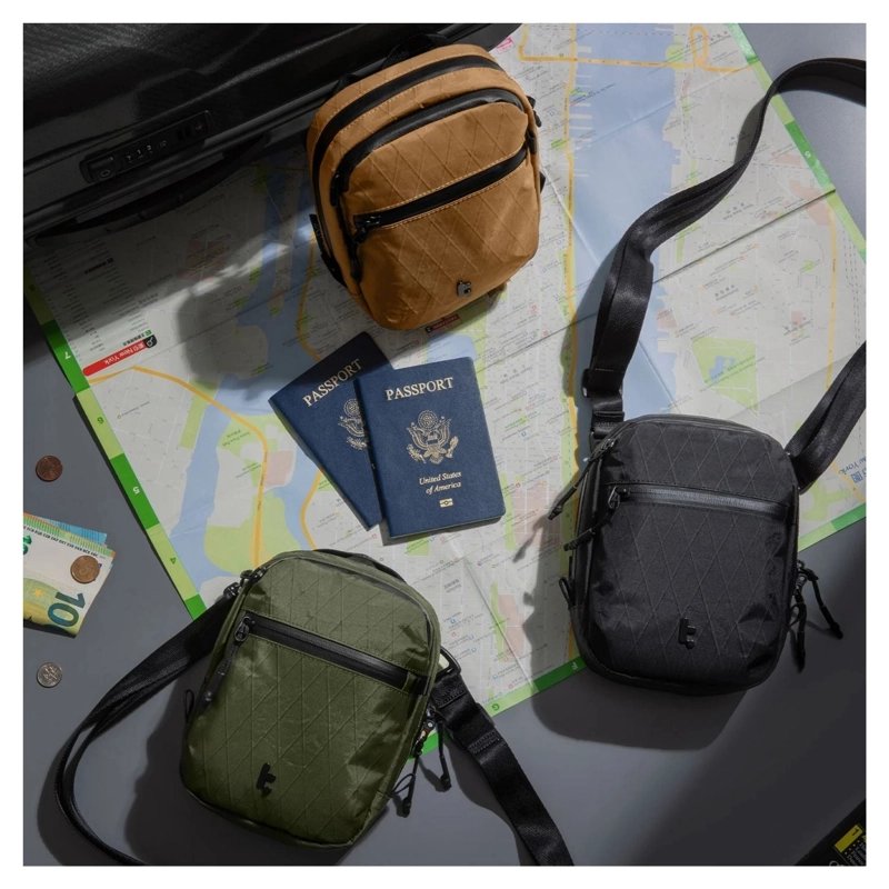 TOMTOC BOLSO BANDOLERA DE VIAJE AVIATOR-T37 RFID VERSION X-PAC VERDE - 9