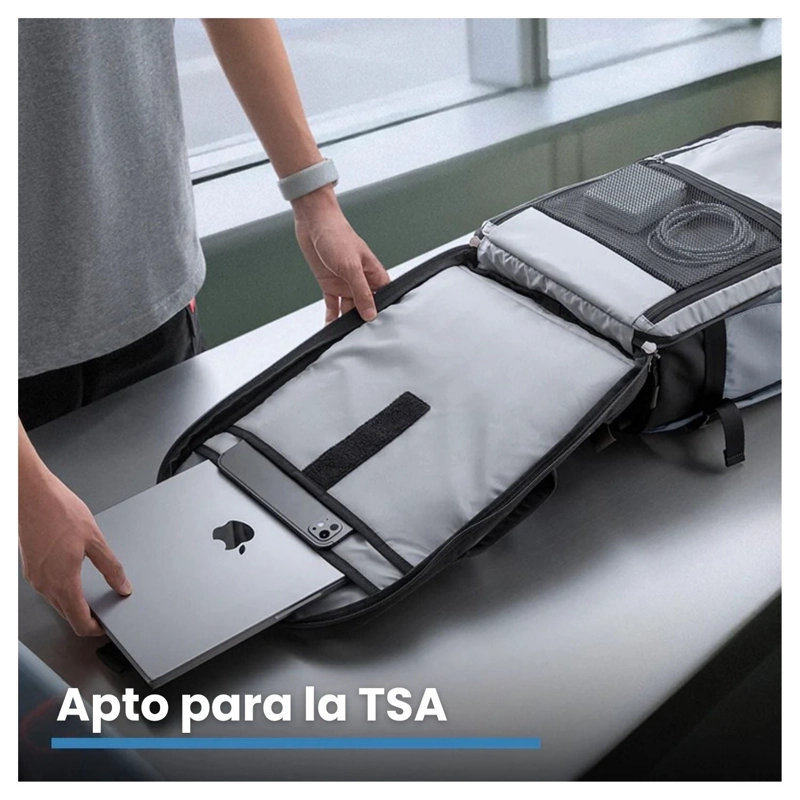 TOMTOC MOCHILA DE VIAJE NAVIGATOR-T66 LITEWAY PARA NOTEBOOK 16' 28L GRIS - 3