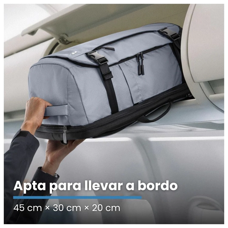TOMTOC MOCHILA DE VIAJE NAVIGATOR-T66 LITEWAY PARA NOTEBOOK 16' 28L GRIS - 4