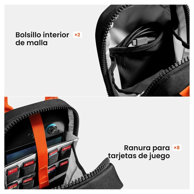 TOMTOC BOLSO BANDOLERA GAMEON-G49 PARA SWITCH 2 NEGRO - 2