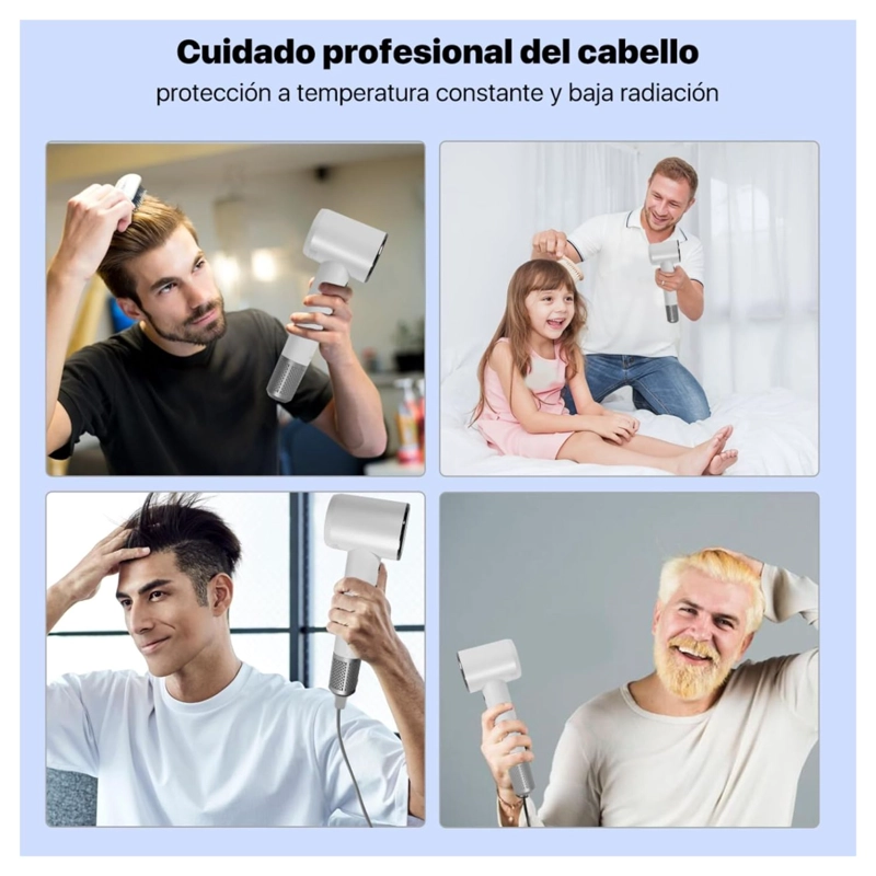 BOMIDI SECADOR DE PELO COMPACTO HD04 PROFESIONAL IONICO NEGATIVO BLANCO - 10