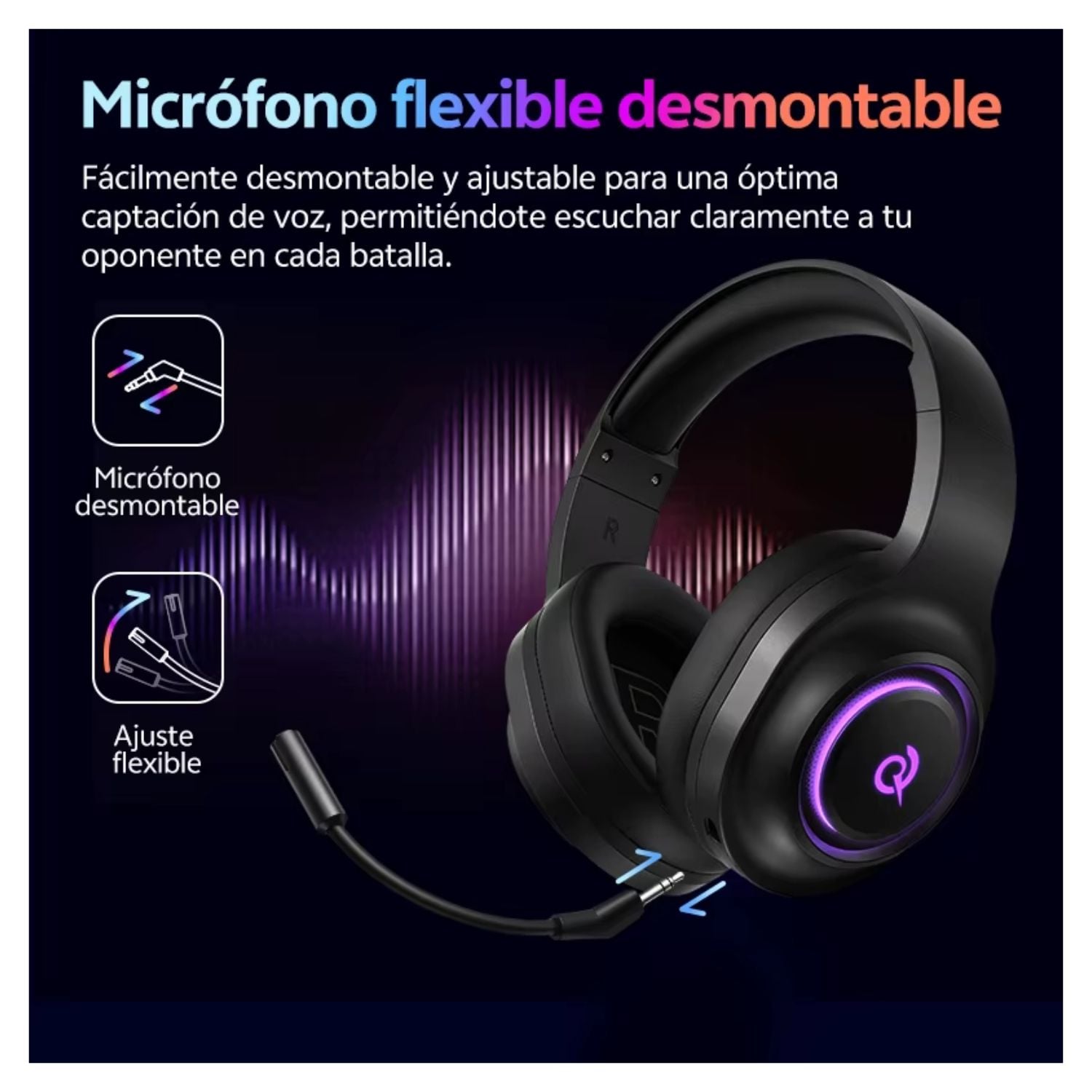QCY HEROAD V200 AUDIFONOS BLUETOOTH INALAMBRICOS ANC NEGRO - 2