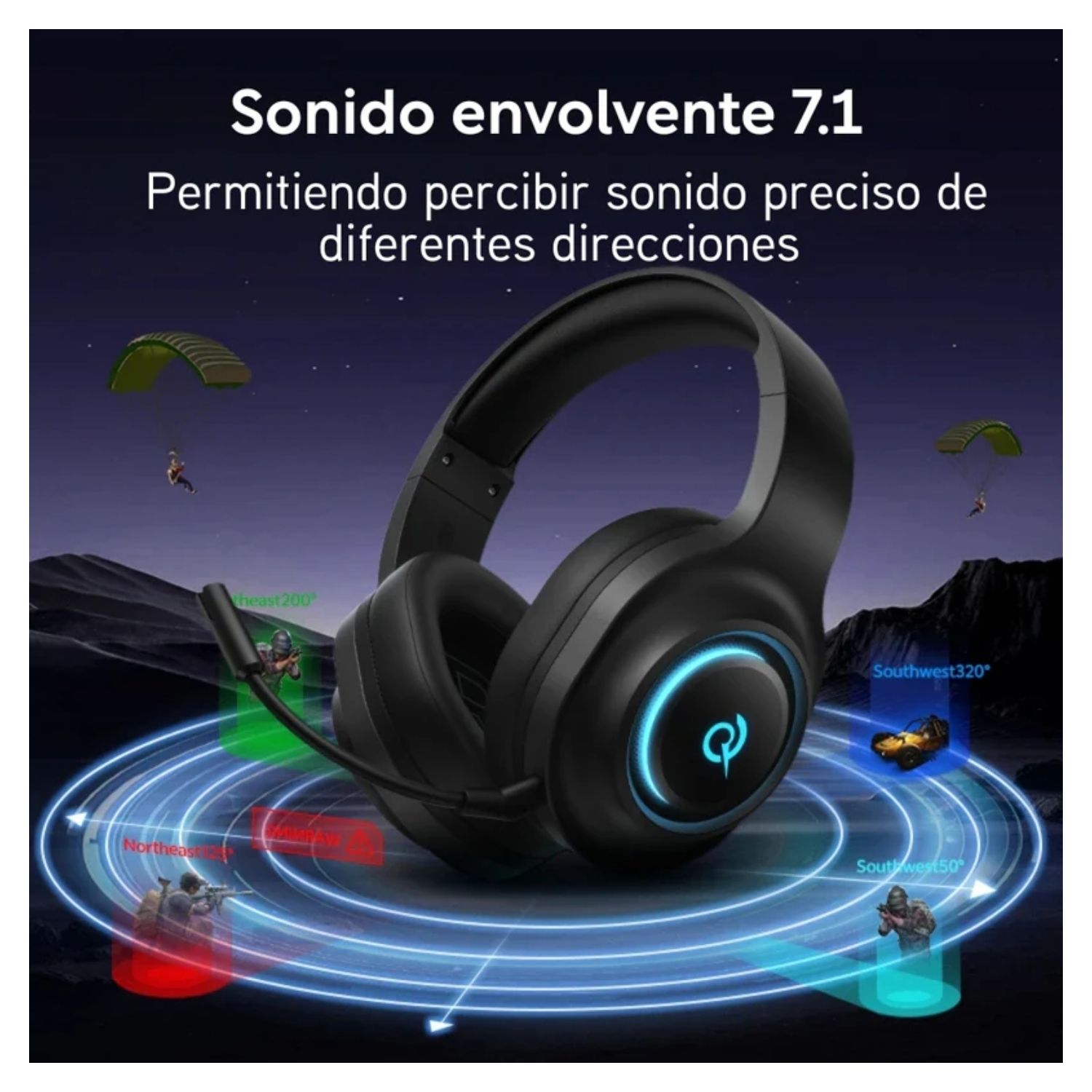 QCY HEROAD V200 AUDIFONOS BLUETOOTH INALAMBRICOS ANC NEGRO - 4