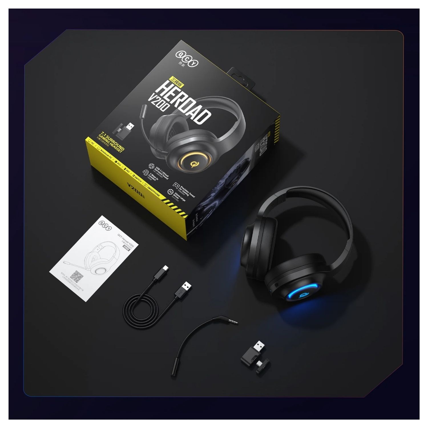 QCY HEROAD V200 AUDIFONOS BLUETOOTH INALAMBRICOS ANC NEGRO - 7