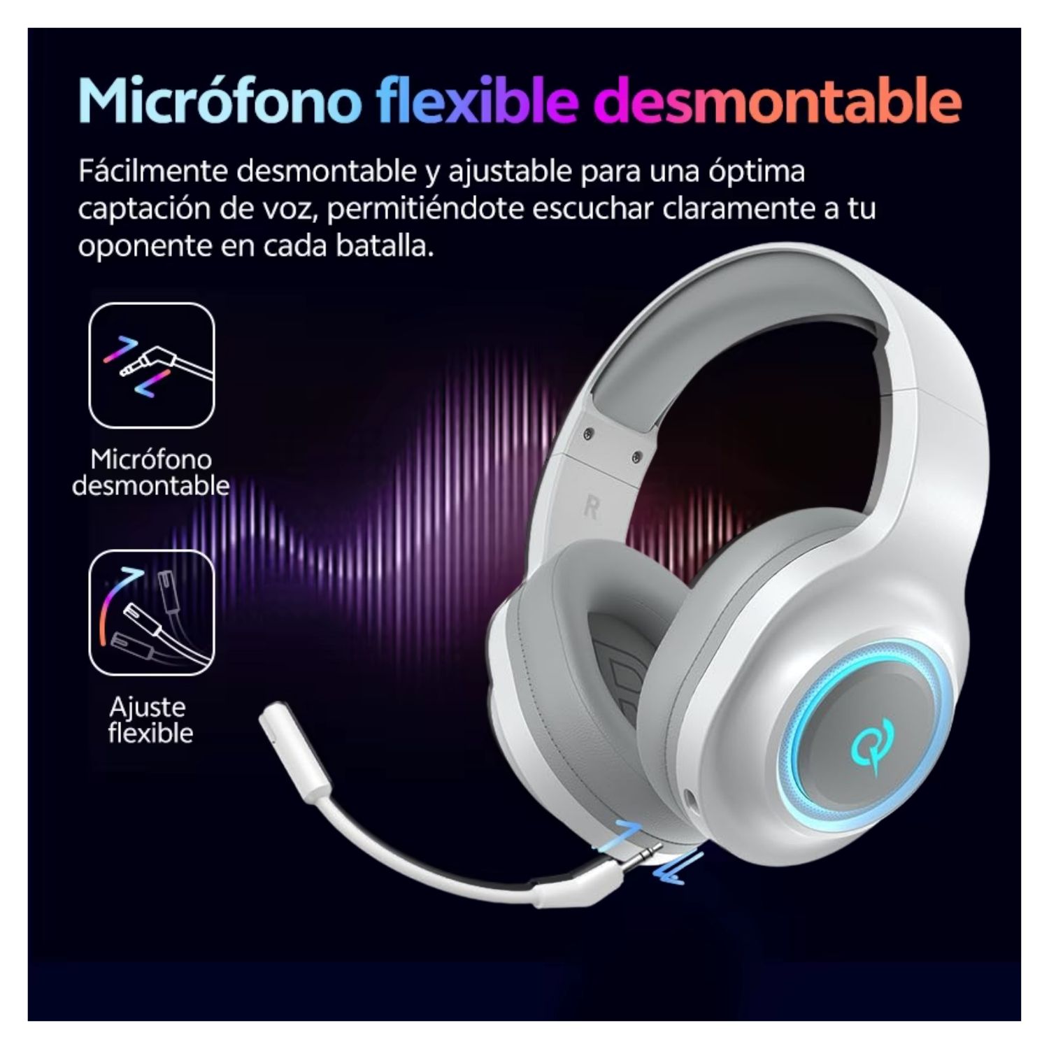 QCY HEROAD V200 AUDIFONOS BLUETOOTH INALAMBRICOS ANC BLANCO - 2