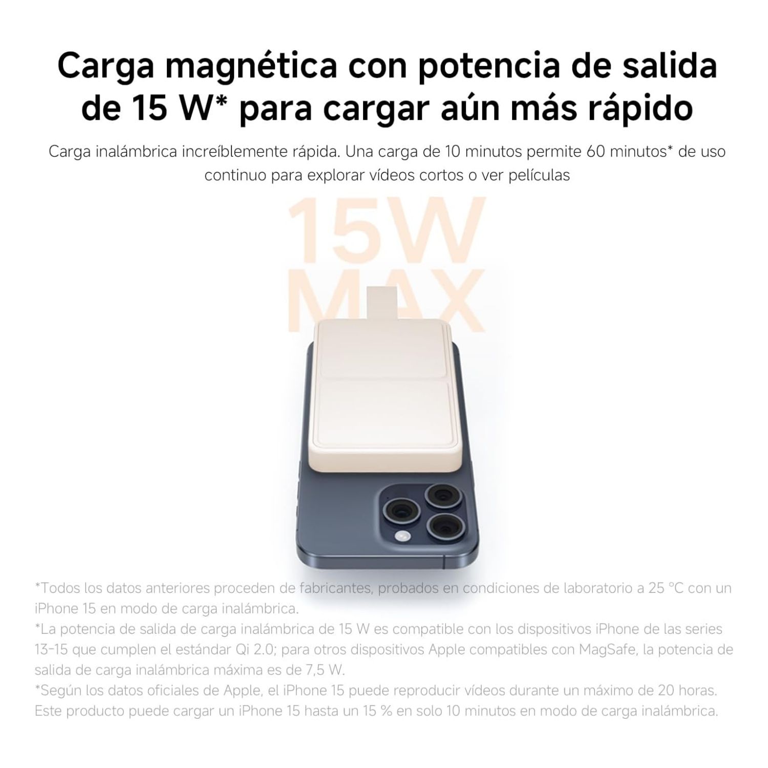 XIAOMI POWER BANK MAGNE TICO 2 6000 MAH BATERIA PORTATIL 15W BLANCO - 5