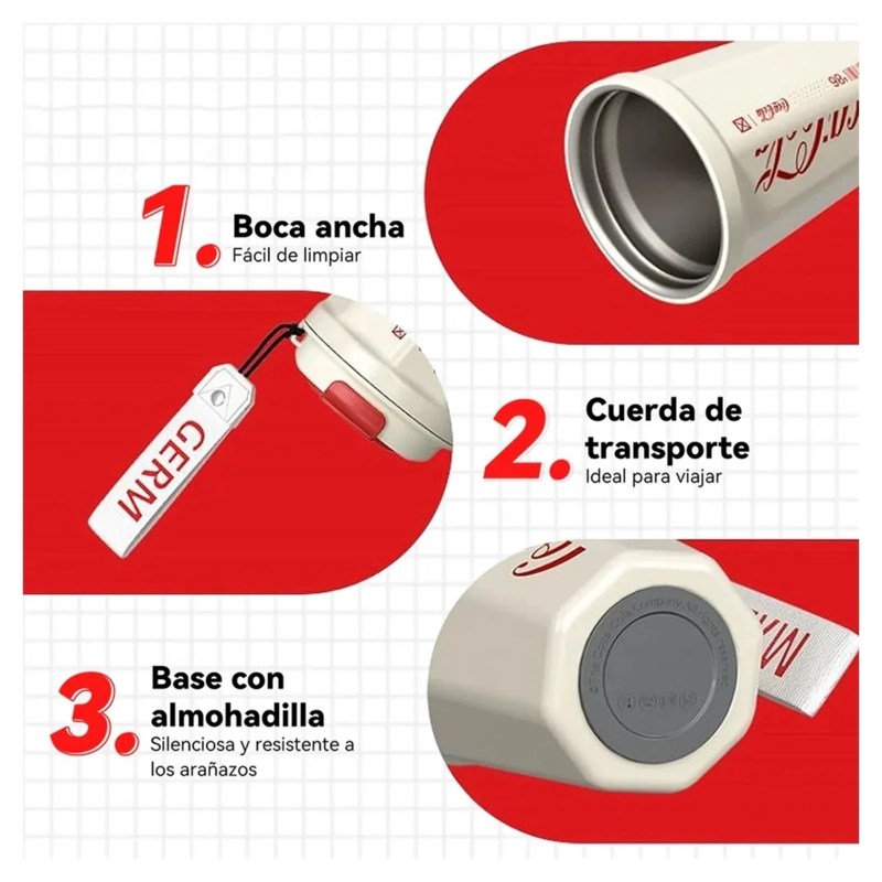 TAZA CAFE  GERM X COCA-COLA DIAMANTE 390 ML BLANCA - 3