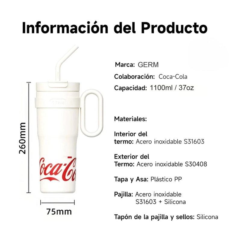 VASO TE RMICO GERM X COCA-COLA 1100 ML BLANCO - 6