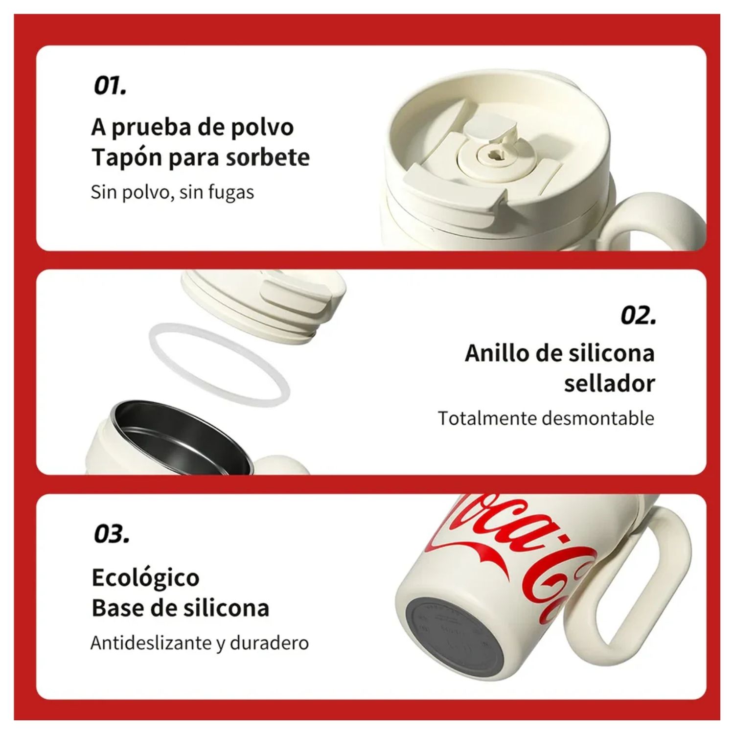 VASO TE RMICO GERM X COCA-COLA 1100 ML ROJO - 6